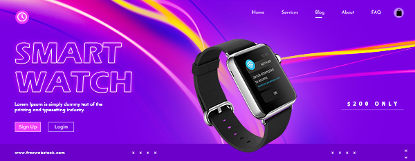 Free Smart Watch Website Banner PSD Download For Free