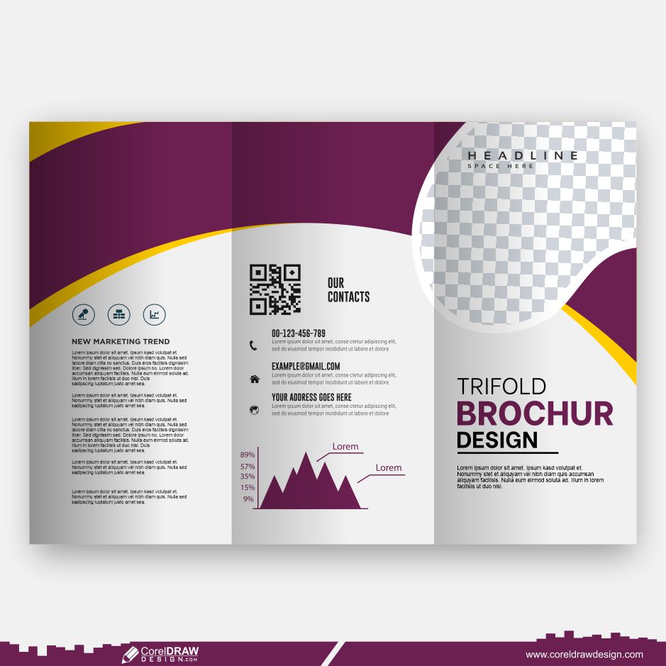 free trifold brochure and flyer template premium cdr design