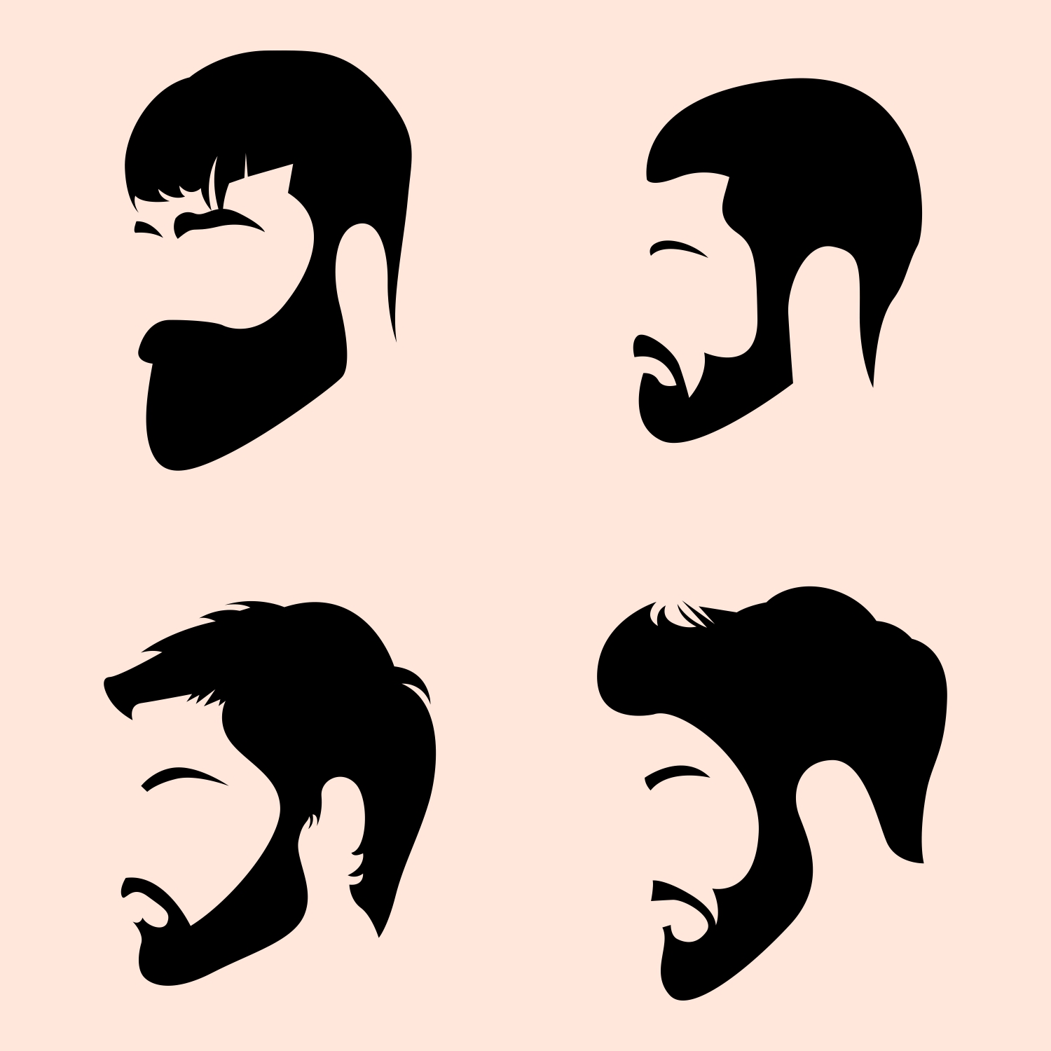 Free vector beard and hair designs CDR file download for free