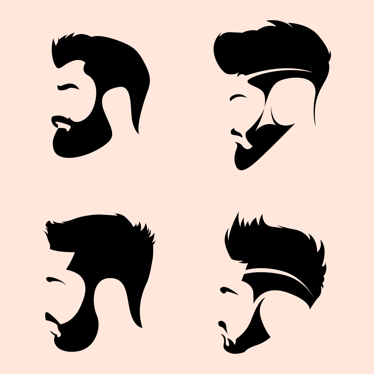 Free vector beard and hair designs CDR file download for free