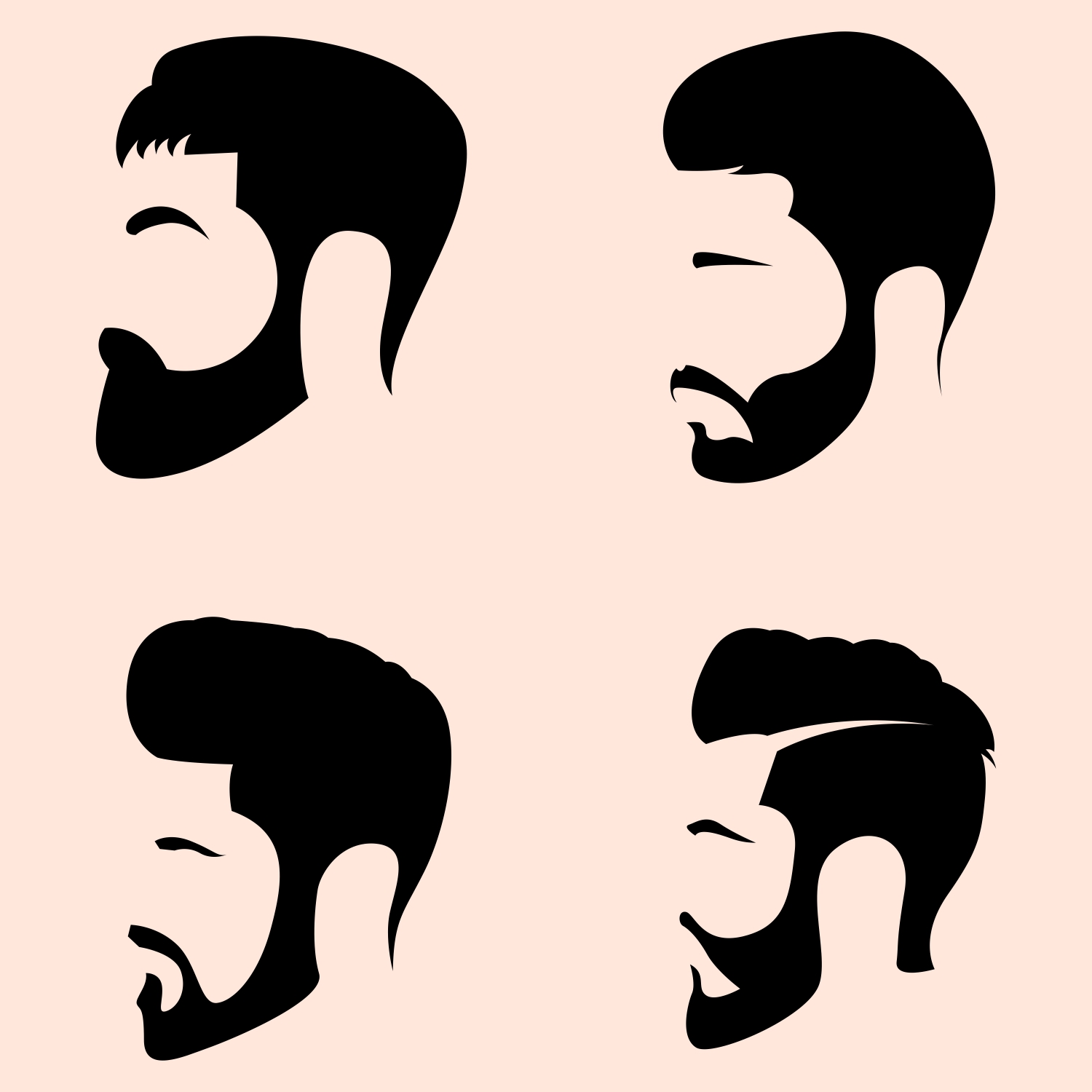 Free vector beard and hair designs CDR file download for free