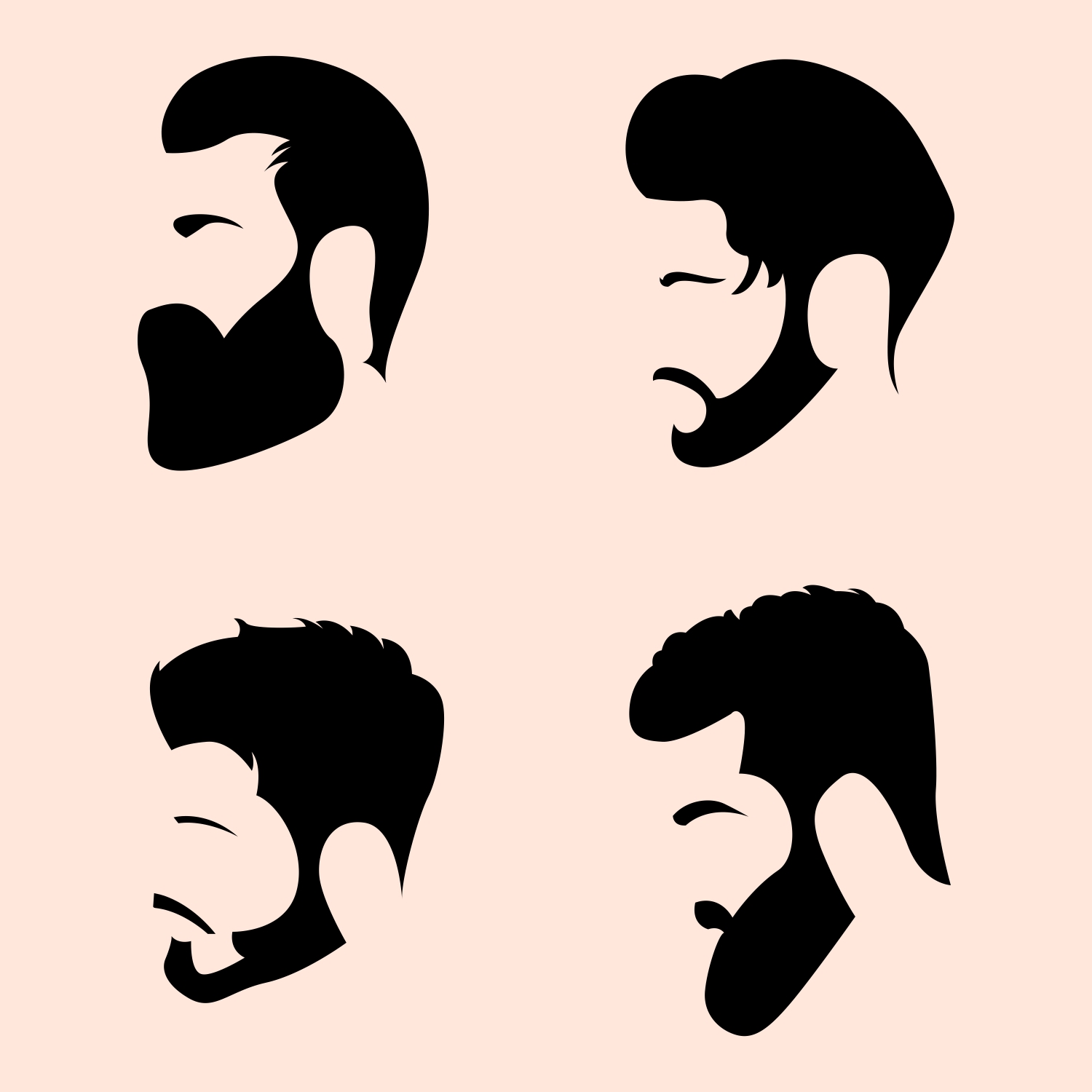 Free vector beard and hair designs CDR file download for free