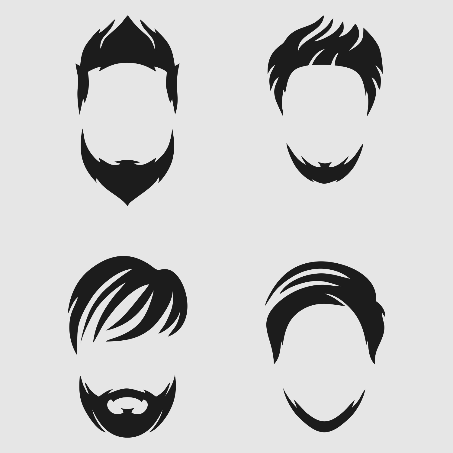Free vector beard and hair designs CDR file download now