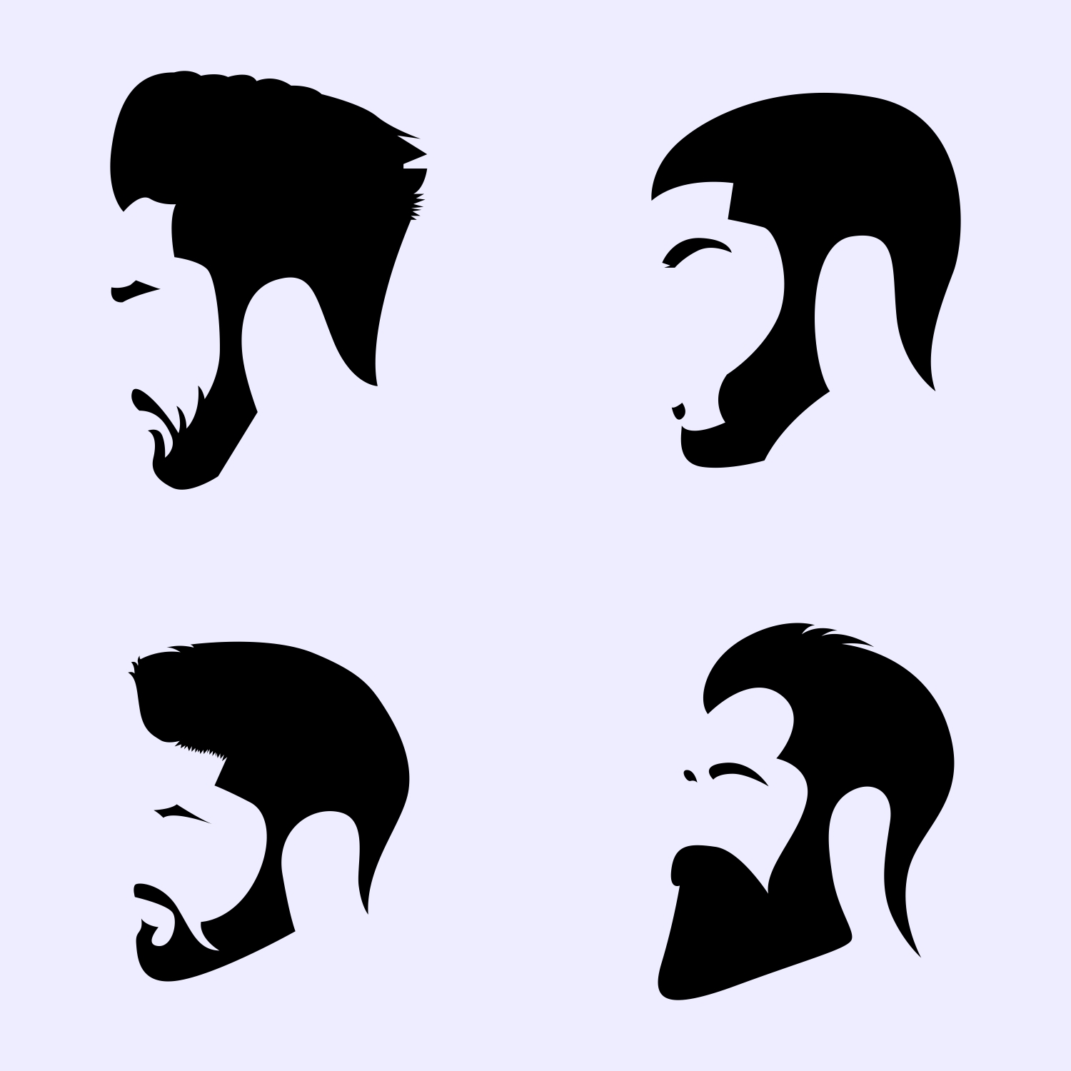 Free vector beard and hairstyle set designs CDR file download for free