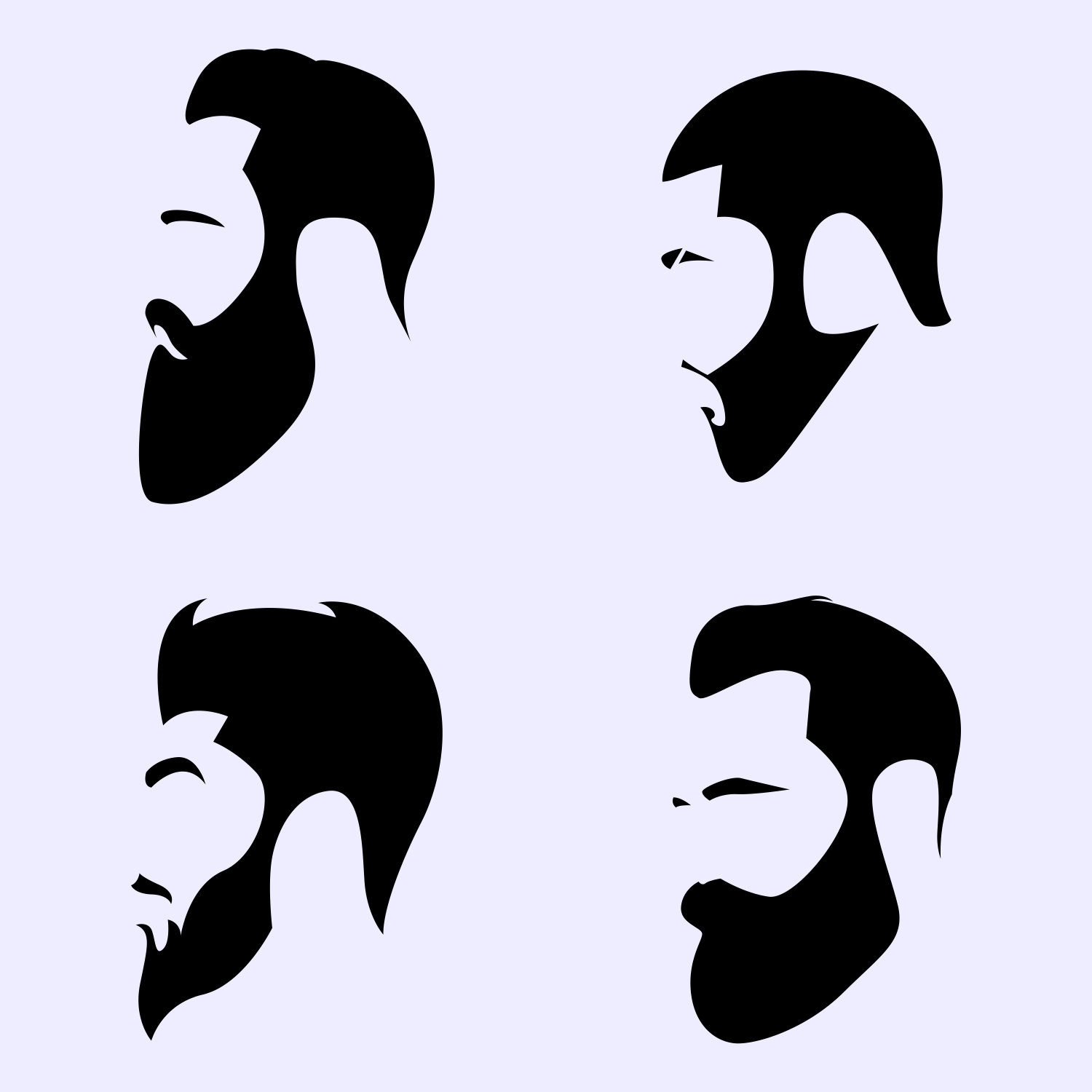 Free vector beard and hairstyle set designs CDR file download for free