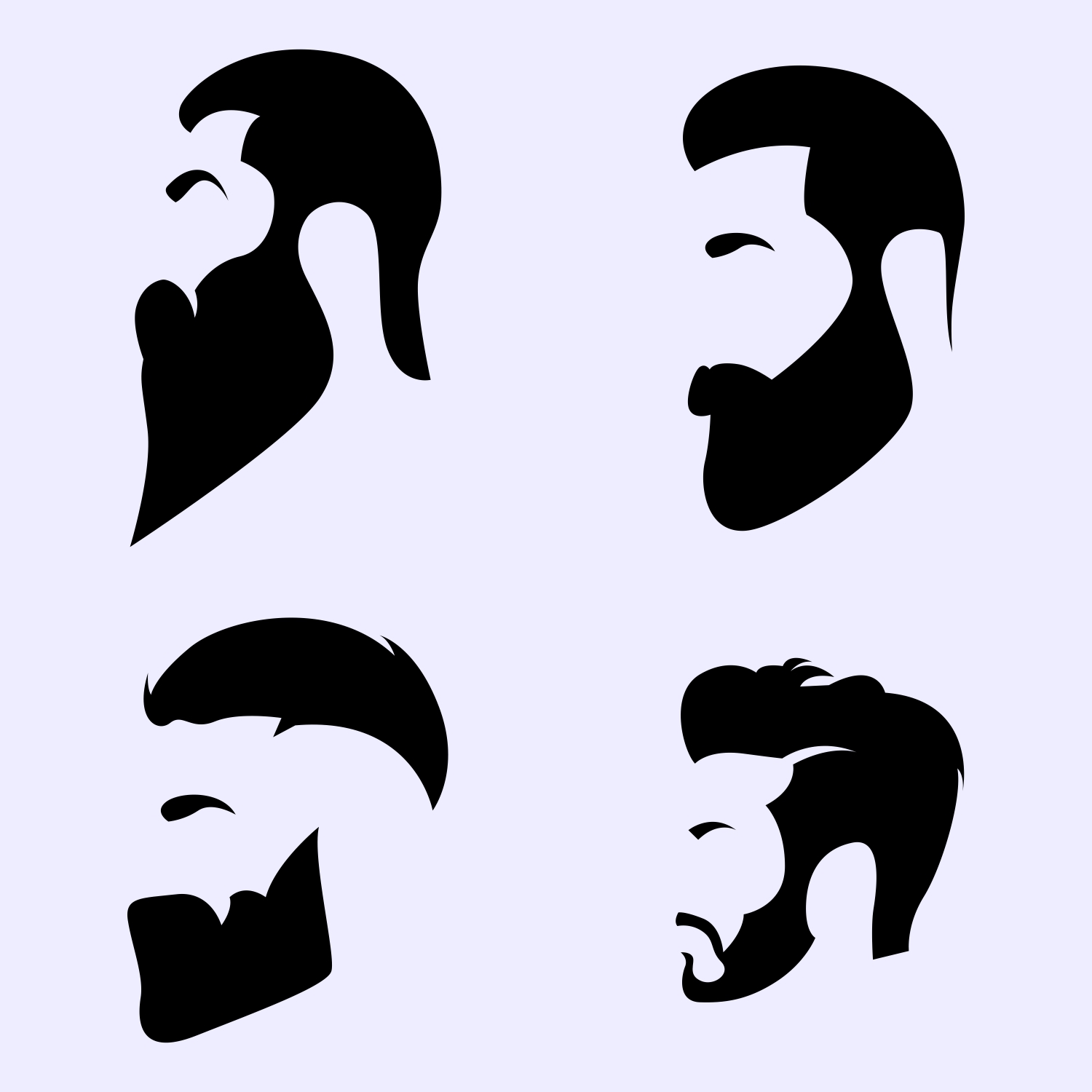 Free vector beard and hairstyle set designs CDR file download for free