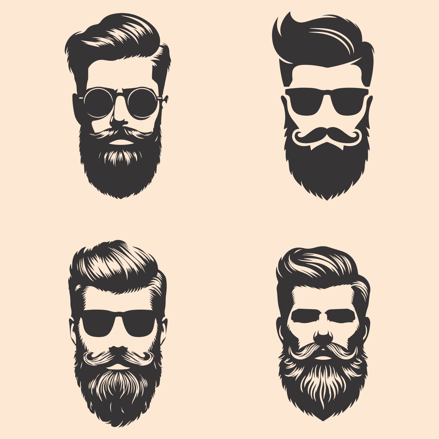 Free vector beard designs CDR file download free