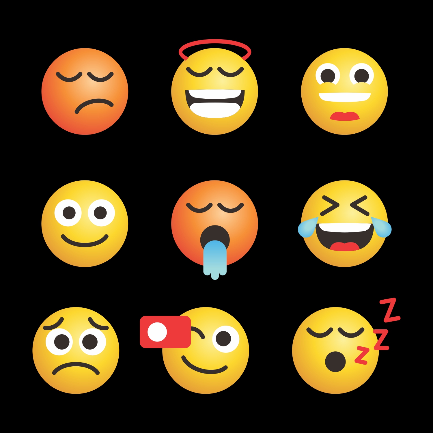 free vector cute emoticons faces feeling vector set for social media CDR file download for free