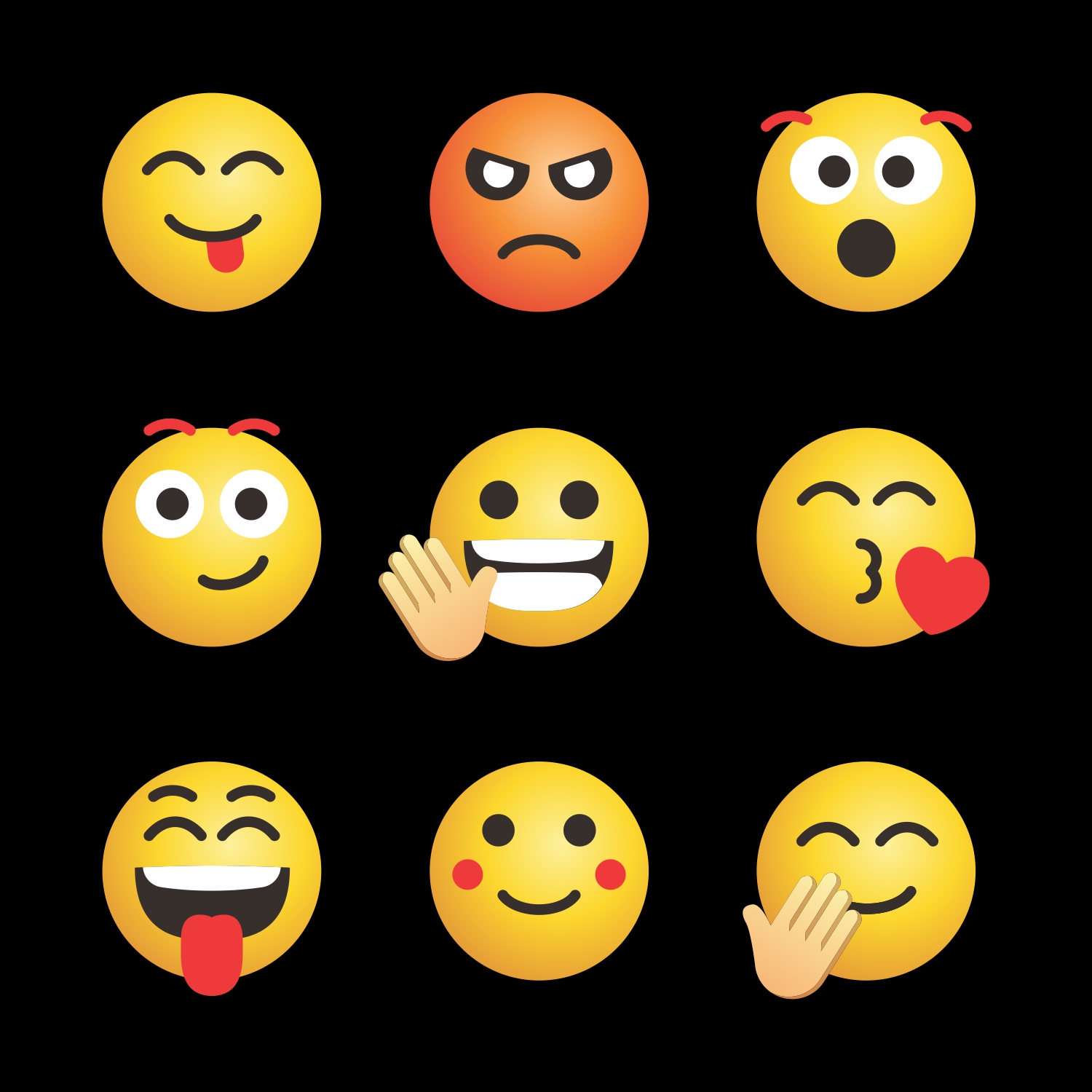 free vector cute emoticons faces feeling vector set for social media CDR file download for free