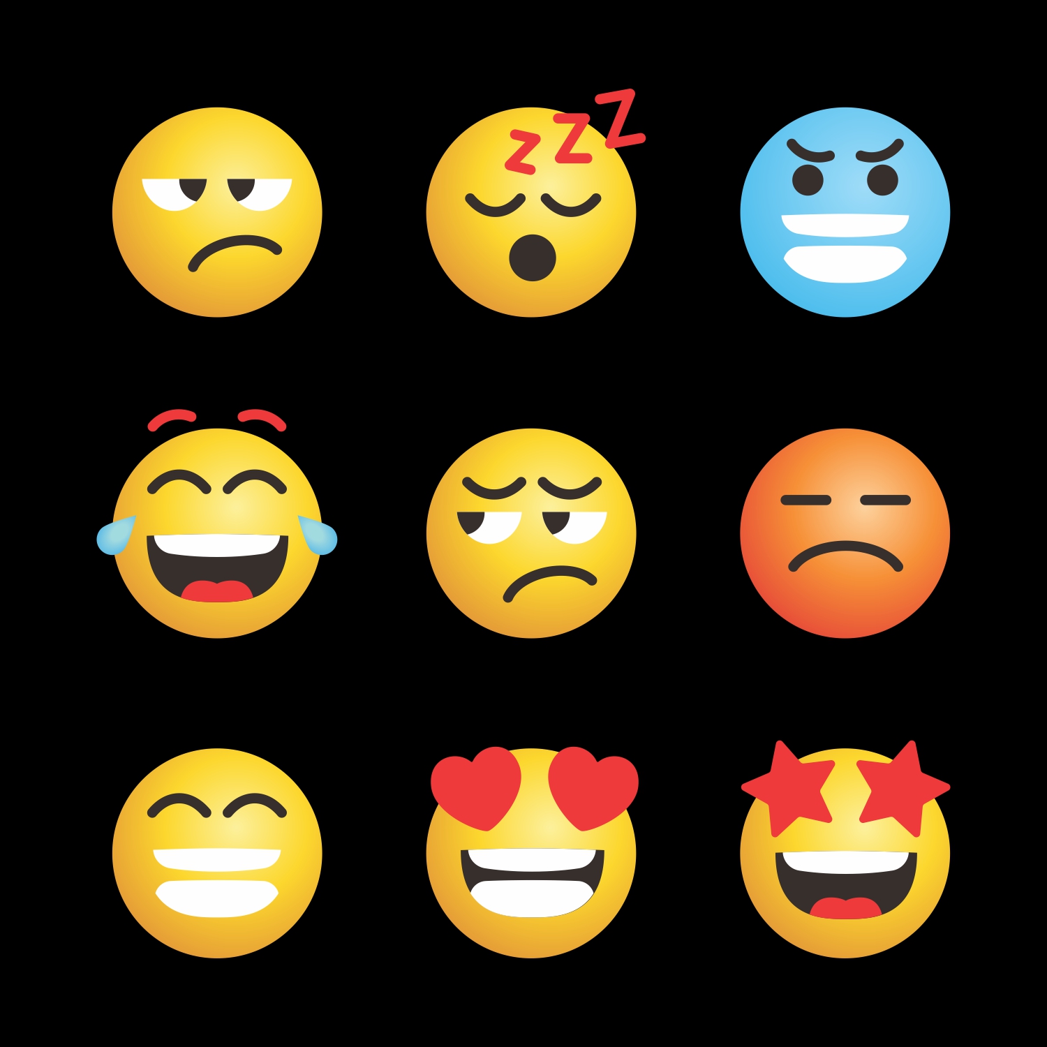 free vector cute emoticons faces feeling vector set for social media CDR file download for free