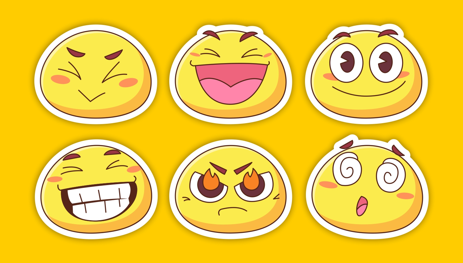 free vector Flat cute retro vintage emoji sticker set bundle collections with 90s style emotion emoticon CDR file  download for free