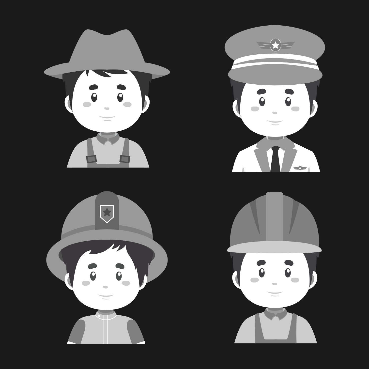 Free vector Great Variety male Workers with No Expression Avatars design CDR file download free