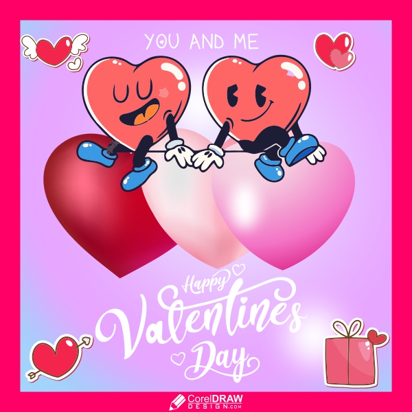 Free vector realistic valentines day vertical poster template