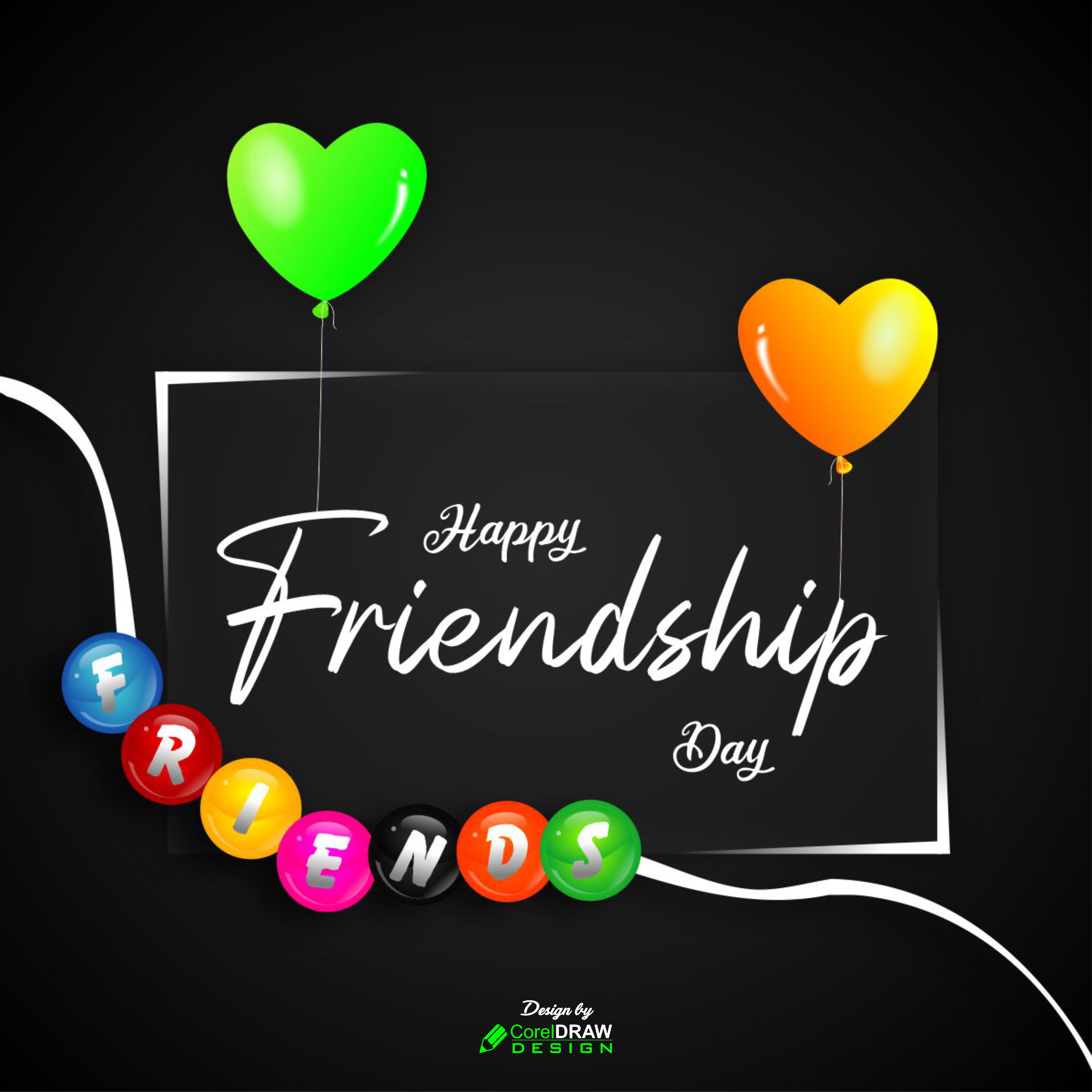 Download Friendship Day Background With Watercolor Balloon Free Vector |  CorelDraw Design (Download Free CDR, Vector, Stock Images, Tutorials, Tips  & Tricks)