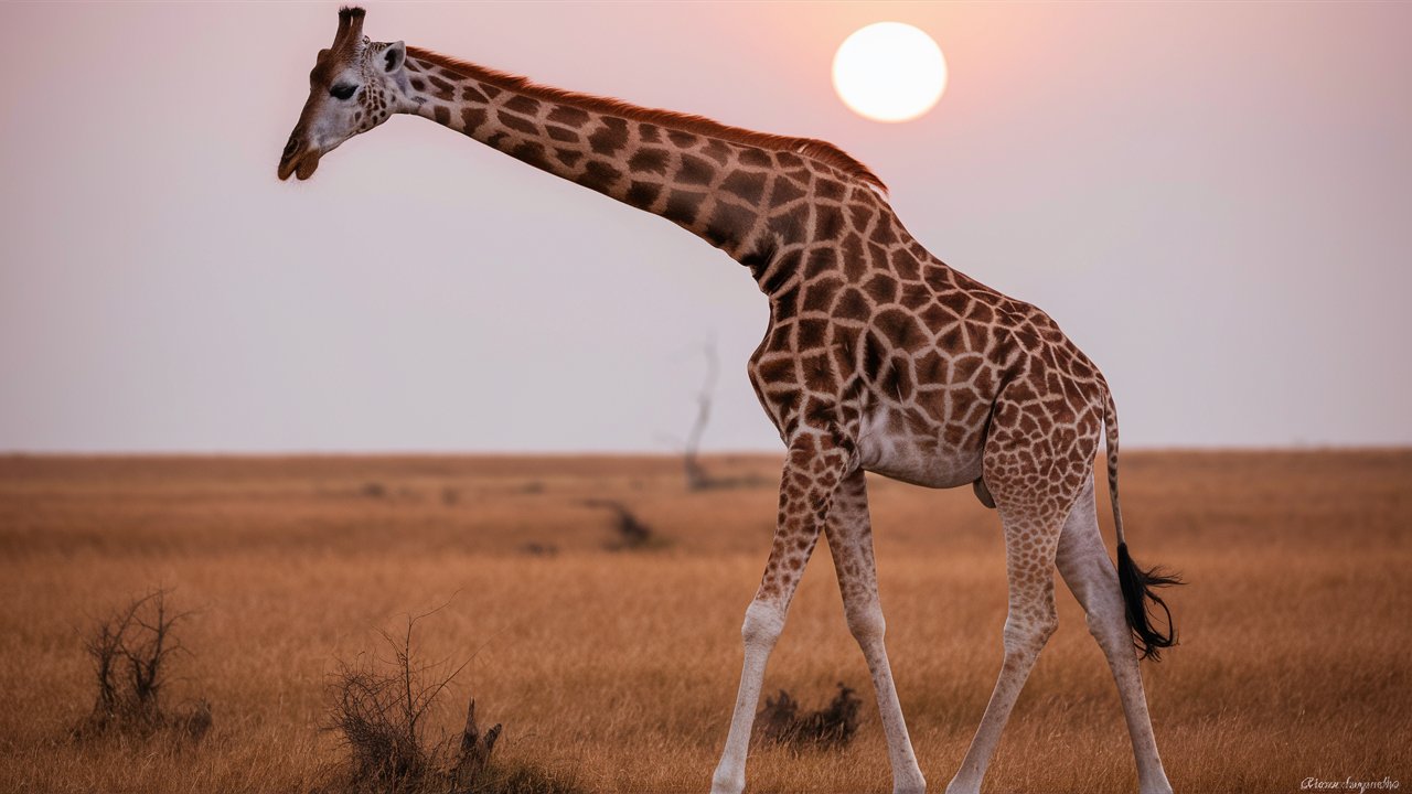 Full size landscape image of giraffe hd stock image