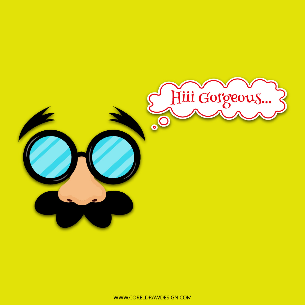 Funny Man With Moustache Vector illustration