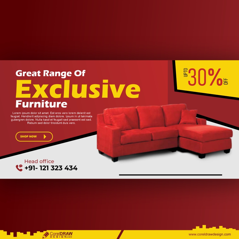 Furniture Banner cdr Vector Template Download