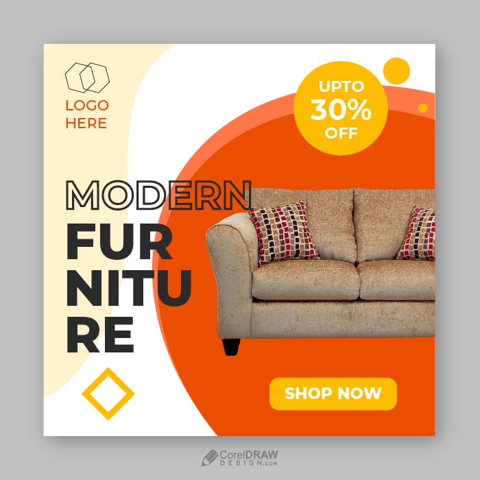 Furniture Sale Social media Banner Template Vector