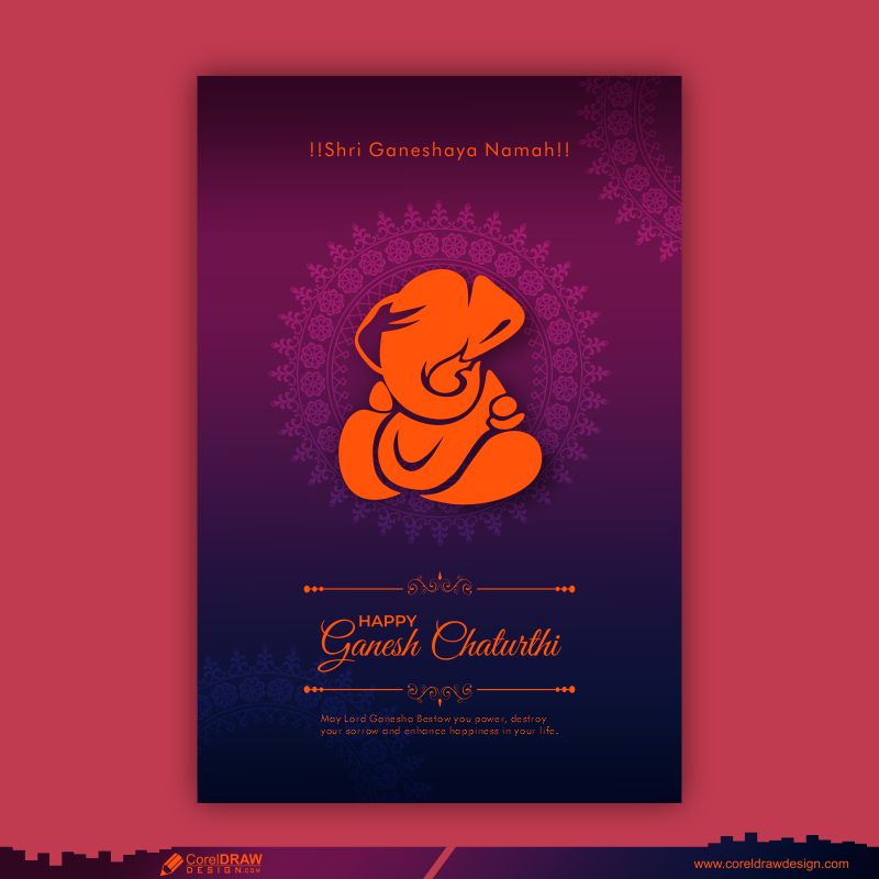 Ganesh Chaturthi Festival Poster Free Download Greeting Cards CDR