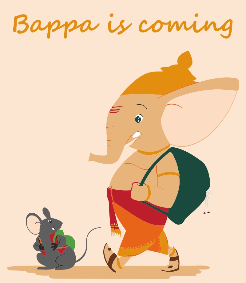 Ganesh Chaturthi Ganesh Ji Bappa Is coming Concept Vector Design Download For Fre 2023