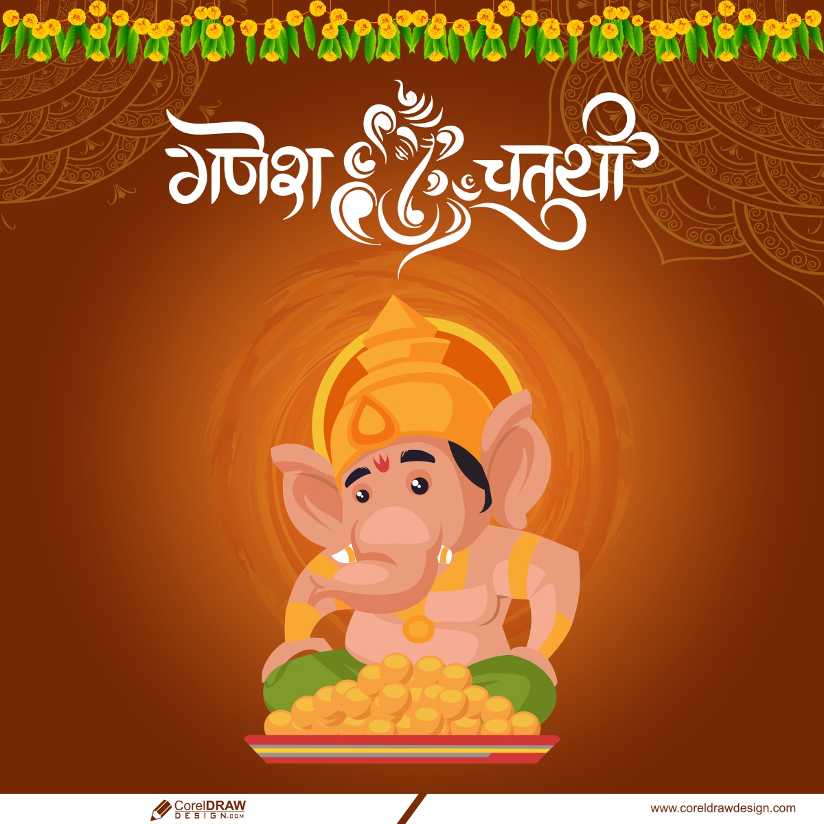 Ganesh Chaturthi poster vector design download