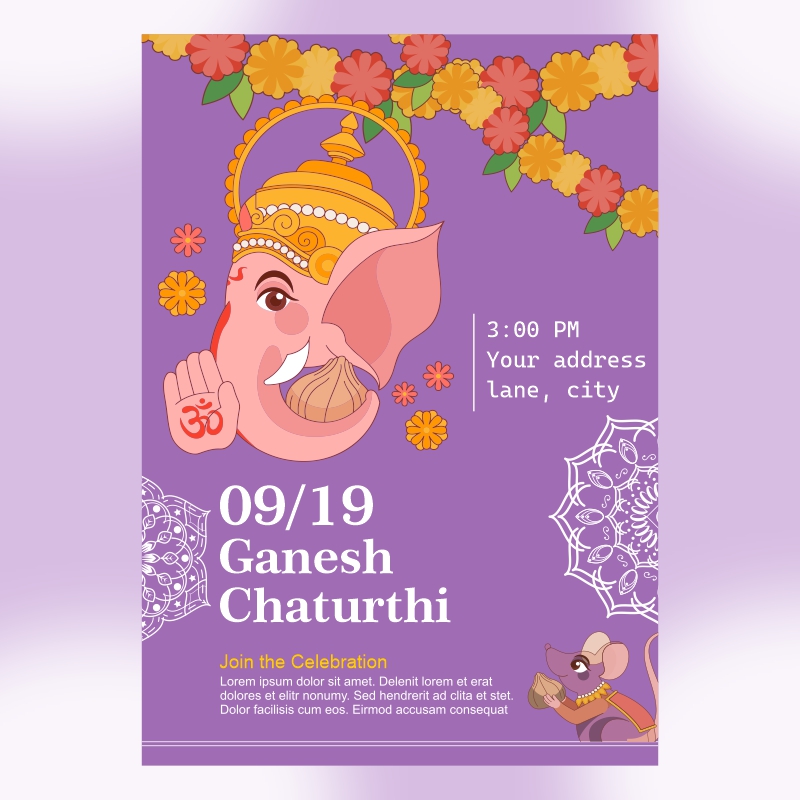 Download Ganesh Chaturthi Welcome Invitation Card Vector Design Download For Free With Cdr File 5962