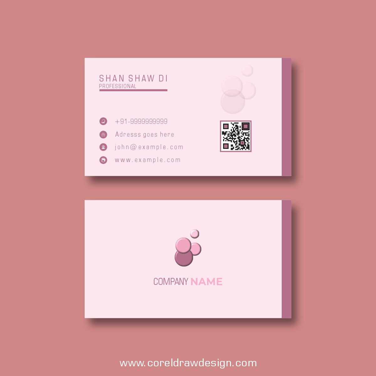 Geometric Pink Premium Business Card Template