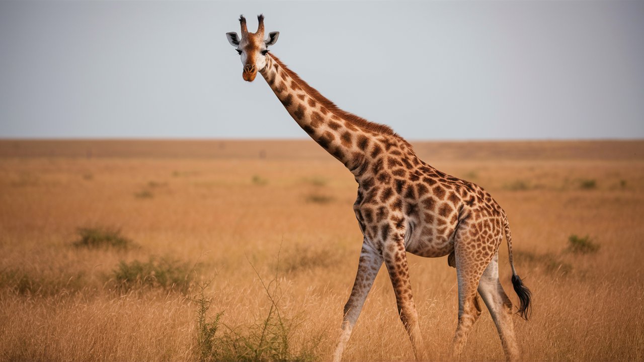 Giraffe in the field hd stock image