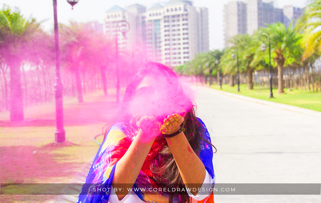 Girl Blowing Pink Color Powder During Holi, HD Stock Photo, Royalty Free Images