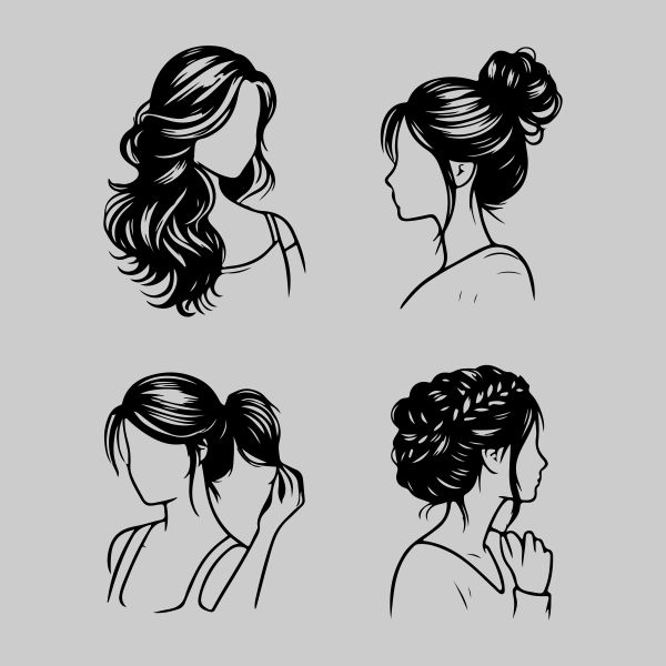 girl hairstyle bundle vector design CDR file download now