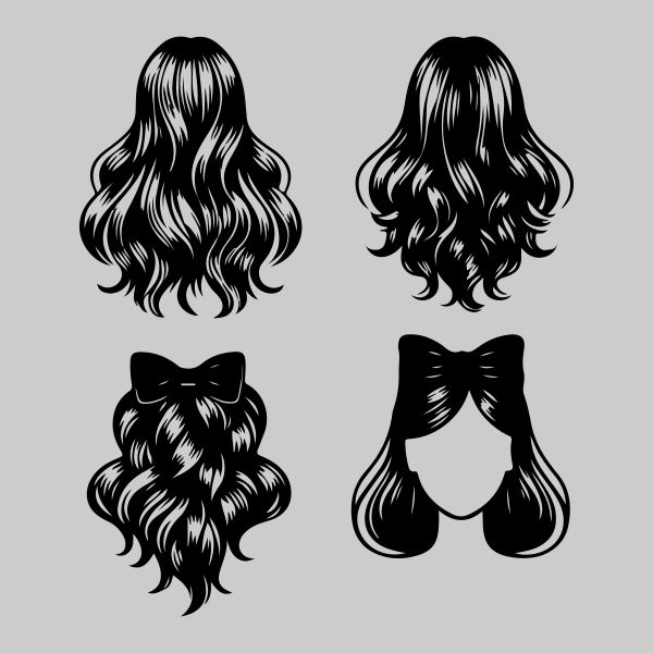 girl hairstyle bundle vector design download free