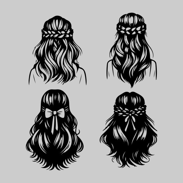 girl hairstyle bundle vector design download now