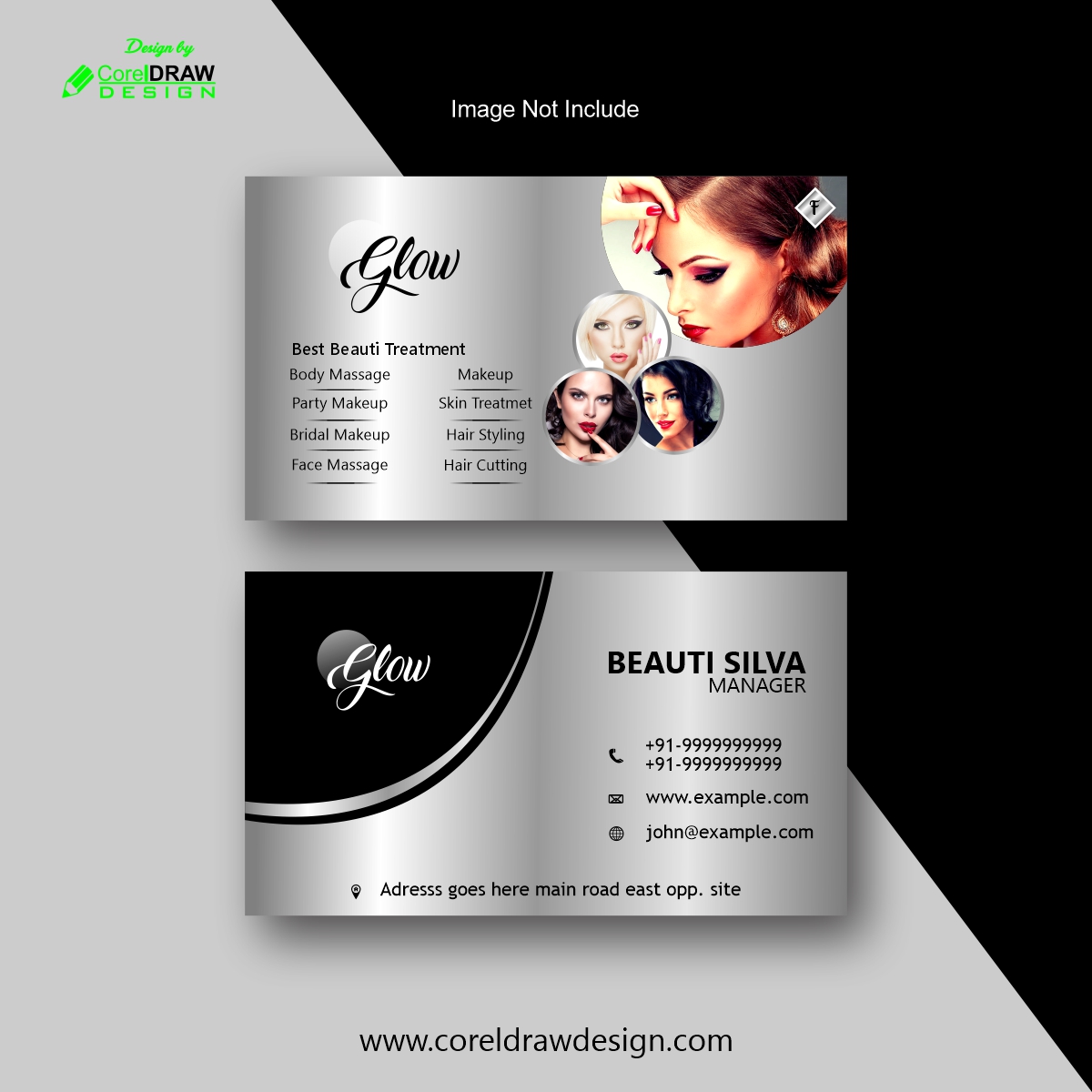 Glow Beauty Salon Business Card Design