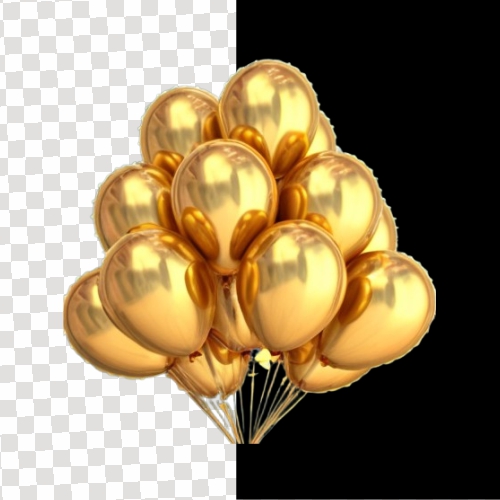 Gold Glitter Chrome Balloons for Decoration HD Quailty PNG download for Free