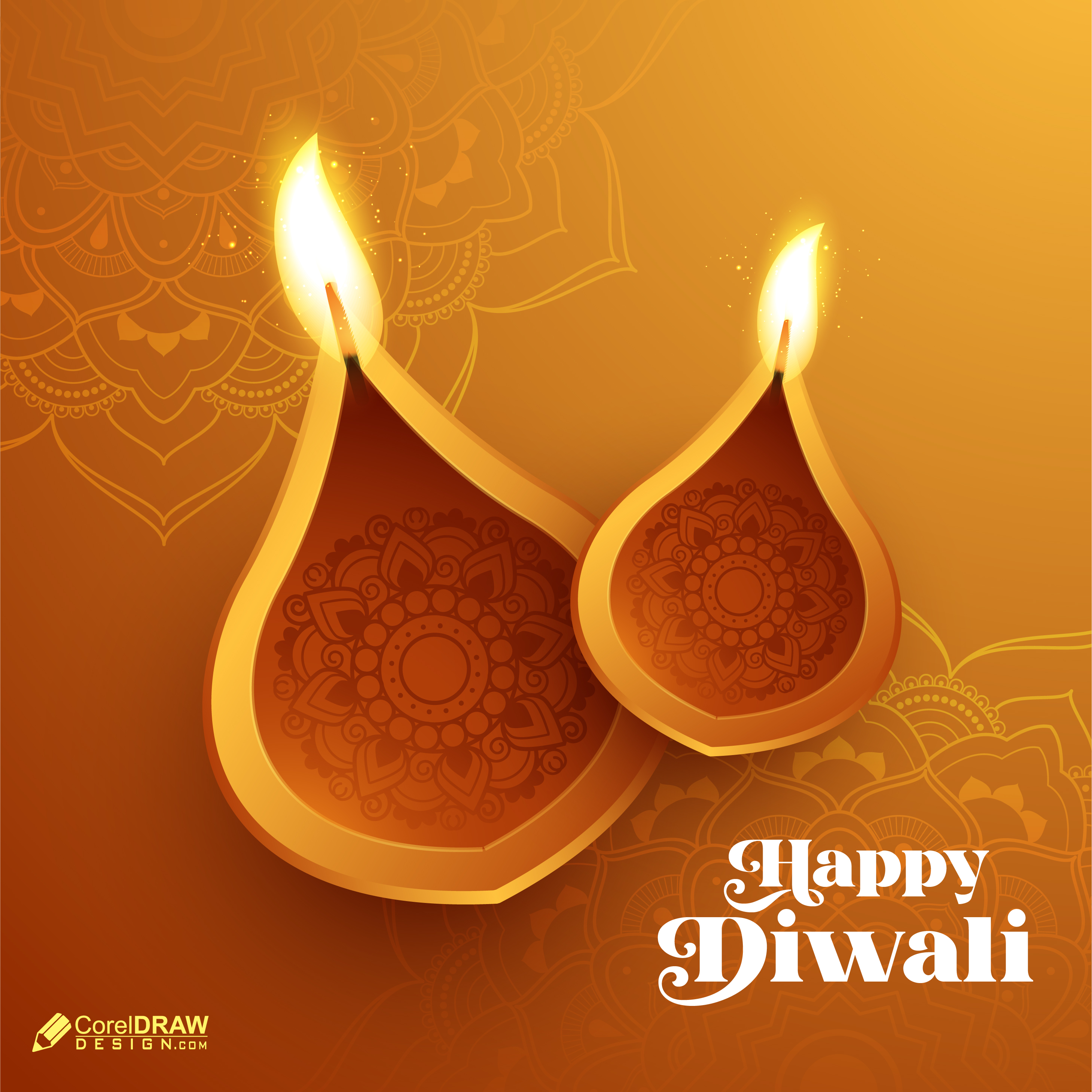 Download Golden Beautiful Happy Diwali Vector Social Media Background |  CorelDraw Design (Download Free CDR, Vector, Stock Images, Tutorials, Tips  & Tricks)