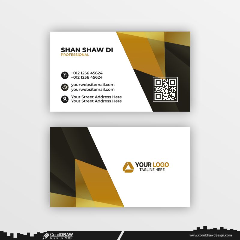 golden & black business card dowanload design free