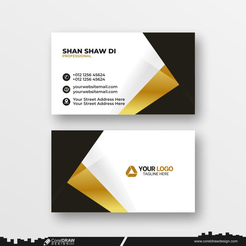 golden black business card dowanload design free