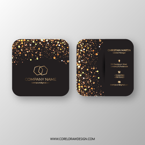 Golden Luxury Square Business Card