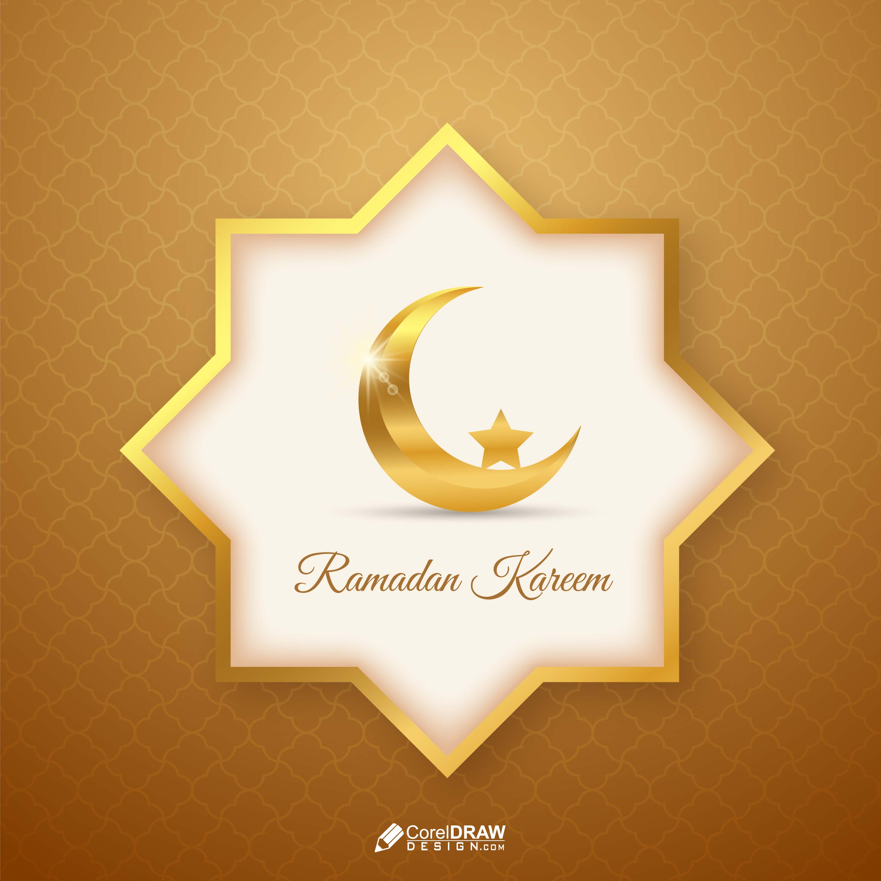 Golden Ramadan Kareem Wishes Festival Vector
