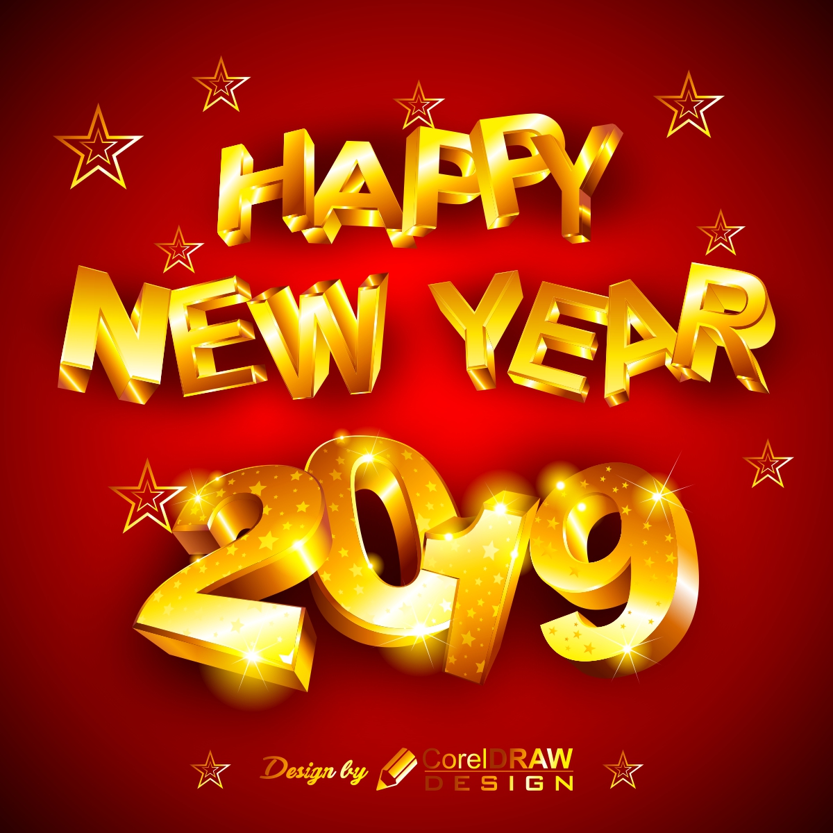 Golden Sparkle New Year Background