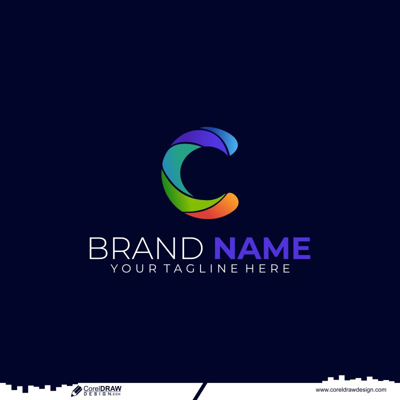 Gradient Color C Logo Template Free