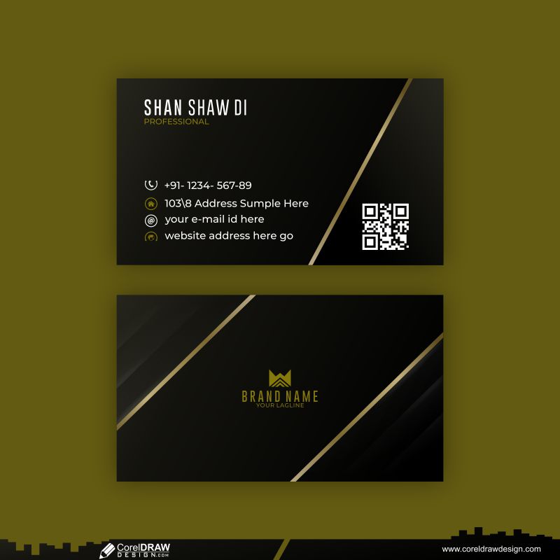 Gradient Luxury Horizontal Business Card Template Free Vector