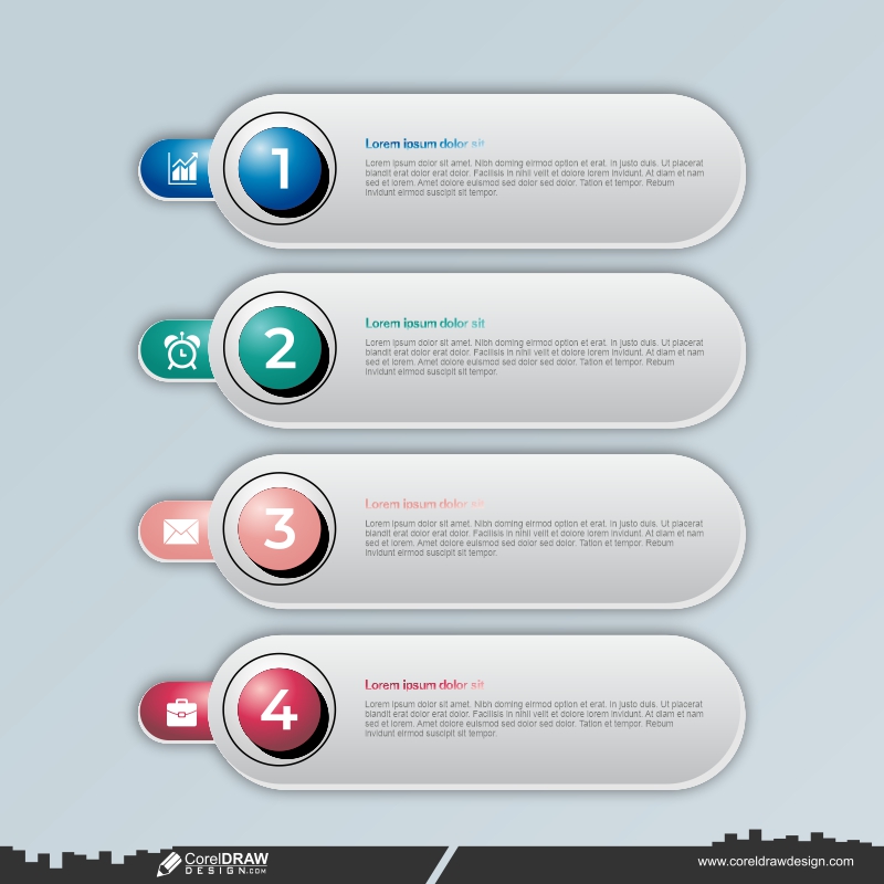 Gradient Process Infographic Template Free Vector CDR