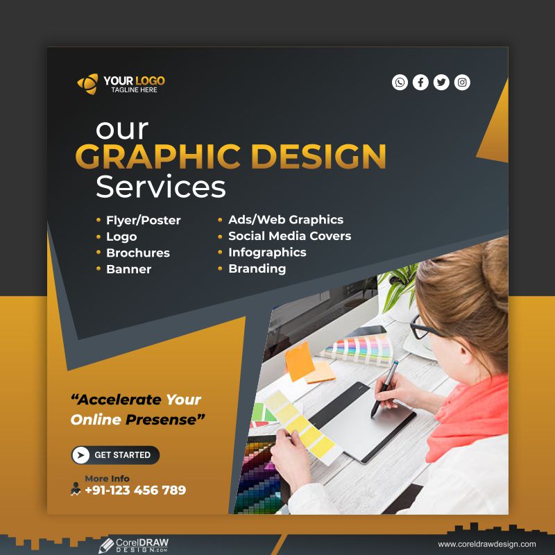 Graphic Design Services Social Media Post Template Design CDR