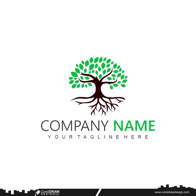 Green Tree logo customizable tree logo templates