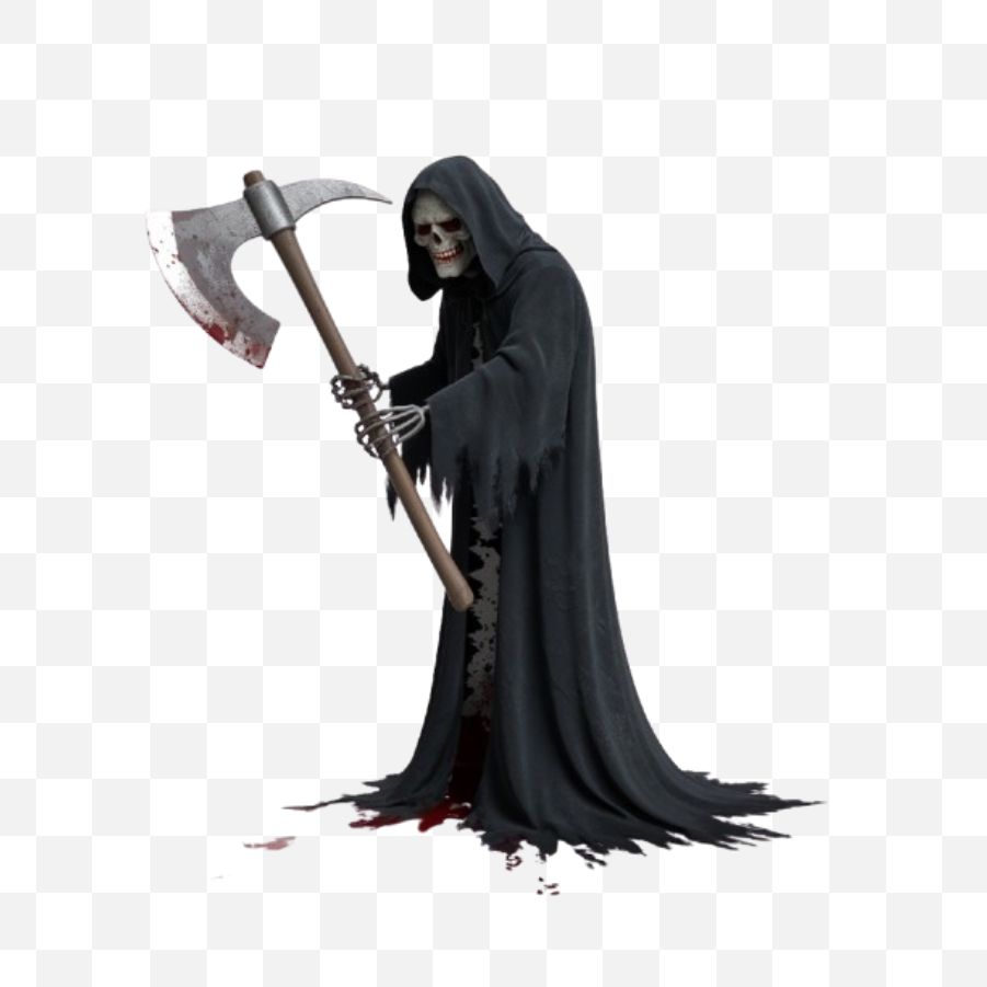 Grim Reaper With his Axe With Blood 3d Png Download For Free