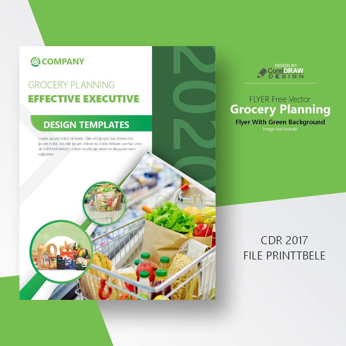 Grocery Planning Flyer With Green Background