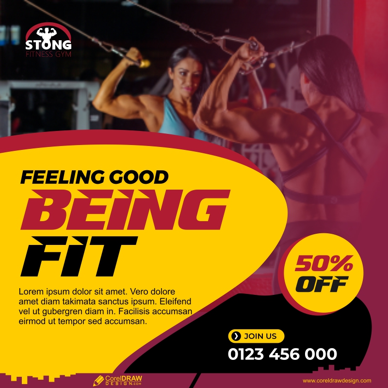 gym banner design template cdr