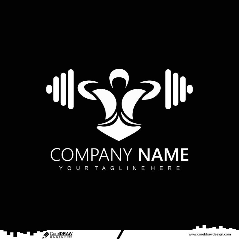 gym logo design template cdr vector 