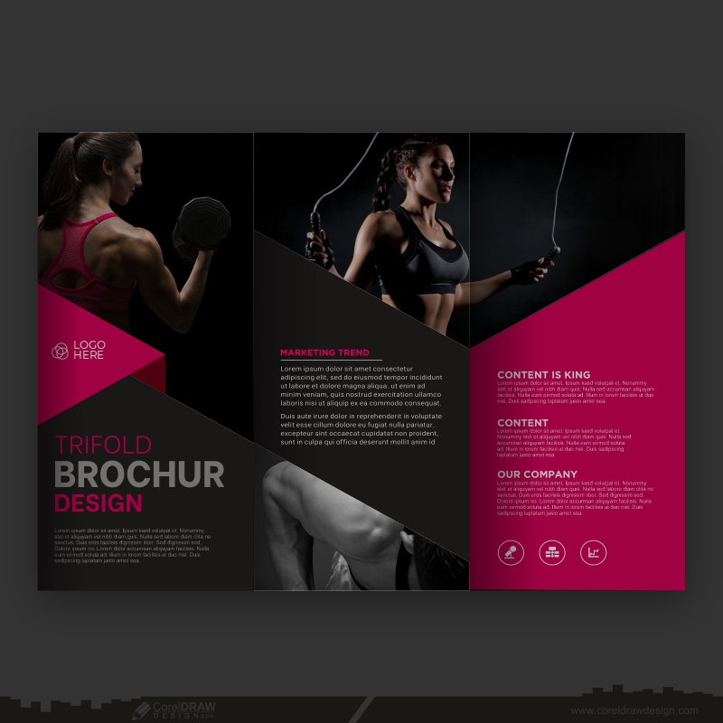 Gym Trifold Brochure Template Design Free